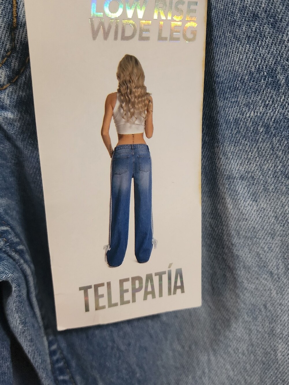 Low Rise Wide Leg Side-Stripe Women’s Jeans - Light Blue Size 3/26 - Picture 8 of 9